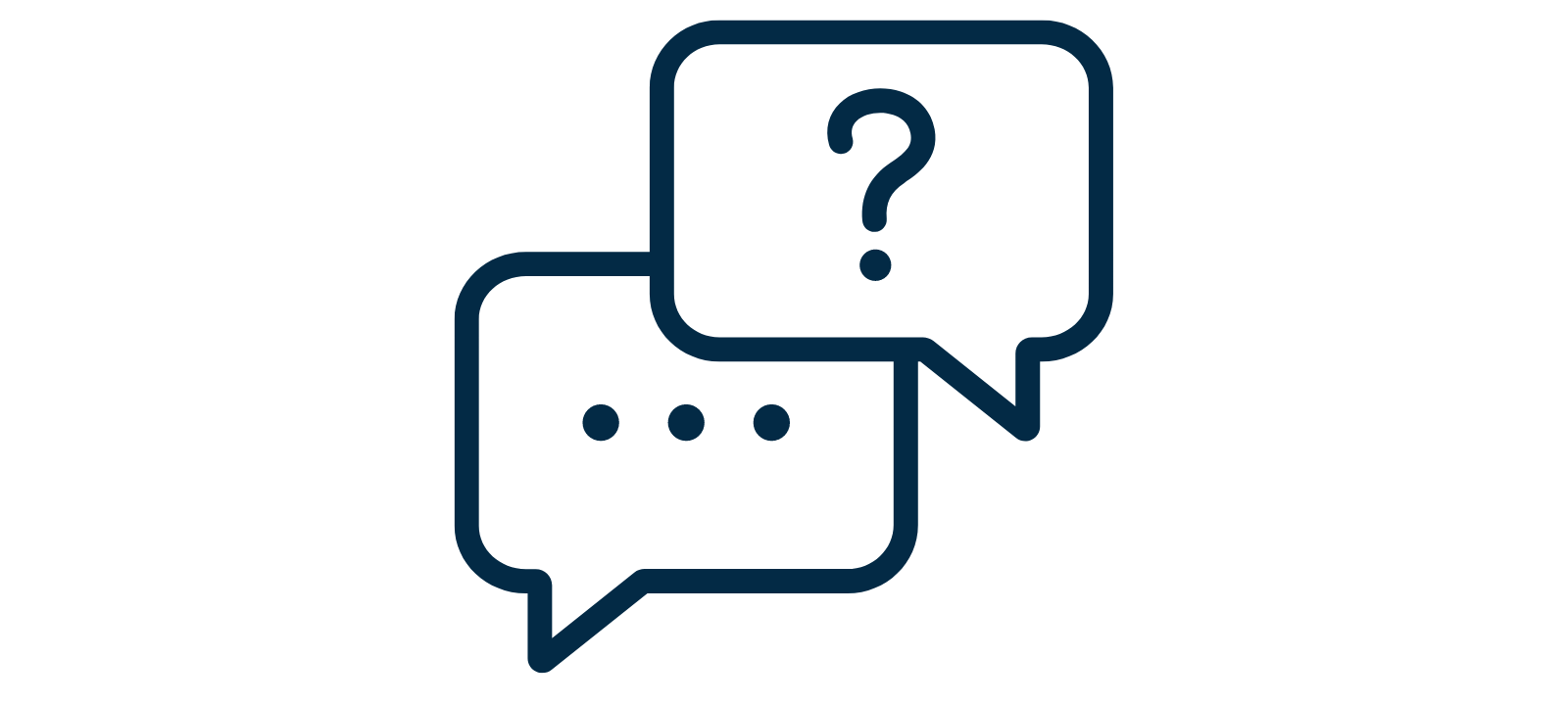 icon of two speech bubbles, one with a question mark and the other with an ellipsis