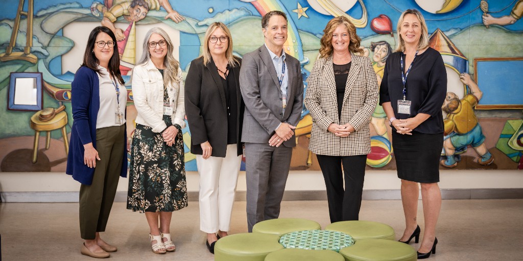 Photo of MP Lisa Hepfner visiting McMaster Children's Hospital