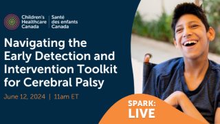 Promotional Graphic for the webinar on Navigating the Early Detection and Intervention Toolkit for Cerebral Palsy